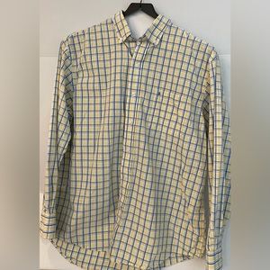 Mens XL Blue And Yellow Dress Shirt